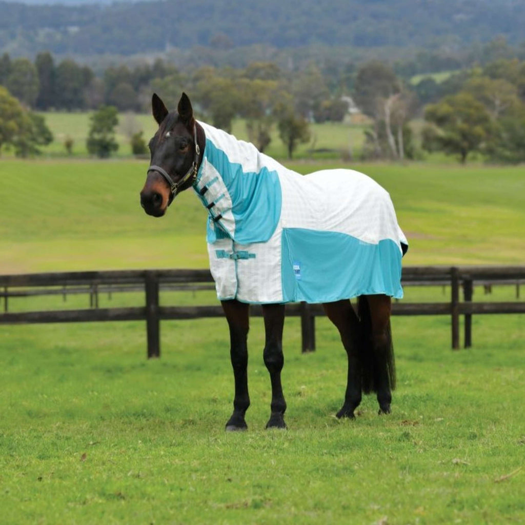 WeatherBeeta Cooler Cotton Airstream II Detach-A-Neck Bianco/menta