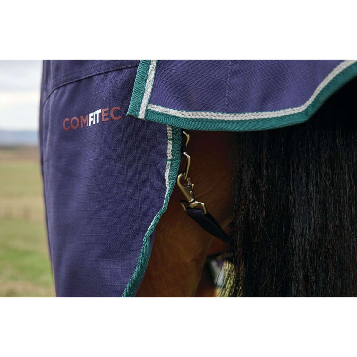 Weatherbeeta Comfitec Plus Dynamic Turnout High Neck 220 g Navy/Forest Green