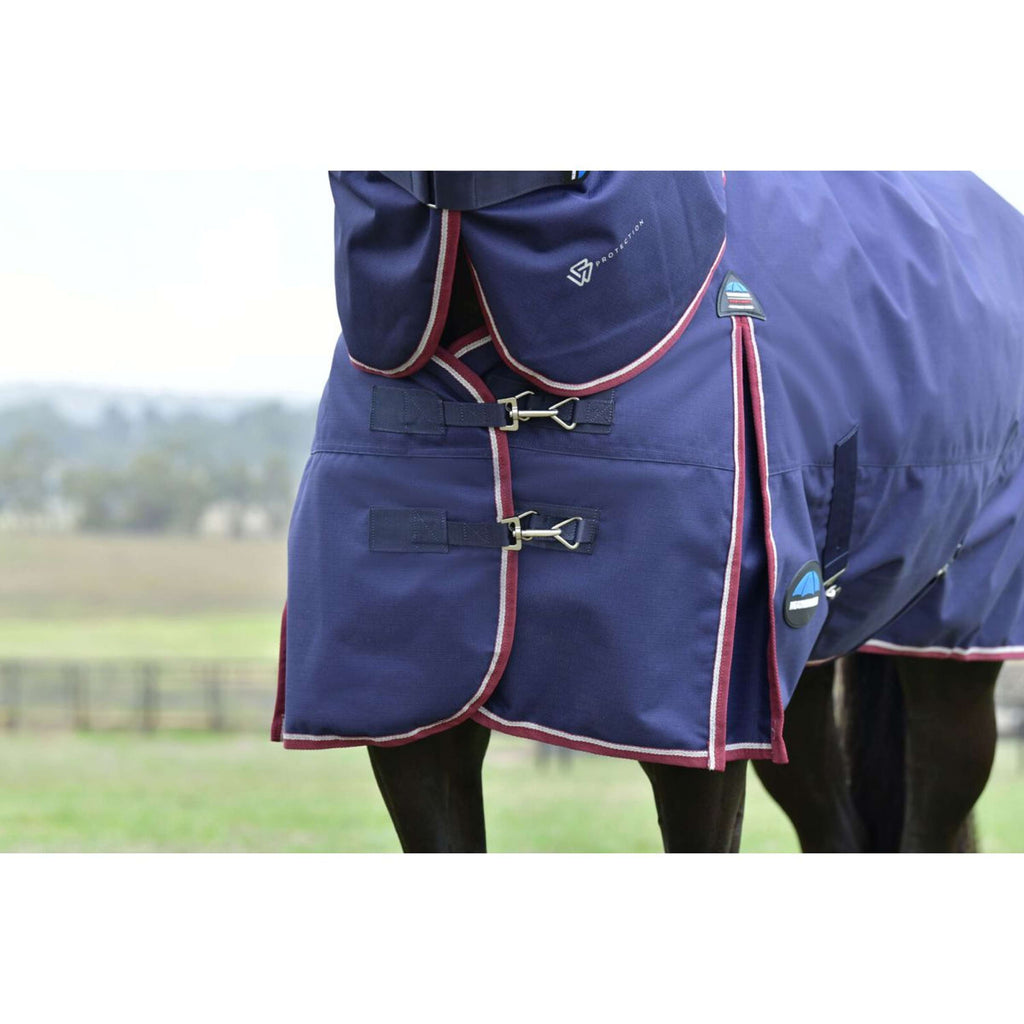 WeatherBeeta ComFiTec Essential Turnout Detach-A-Neck 220 g Navy/Burgundy