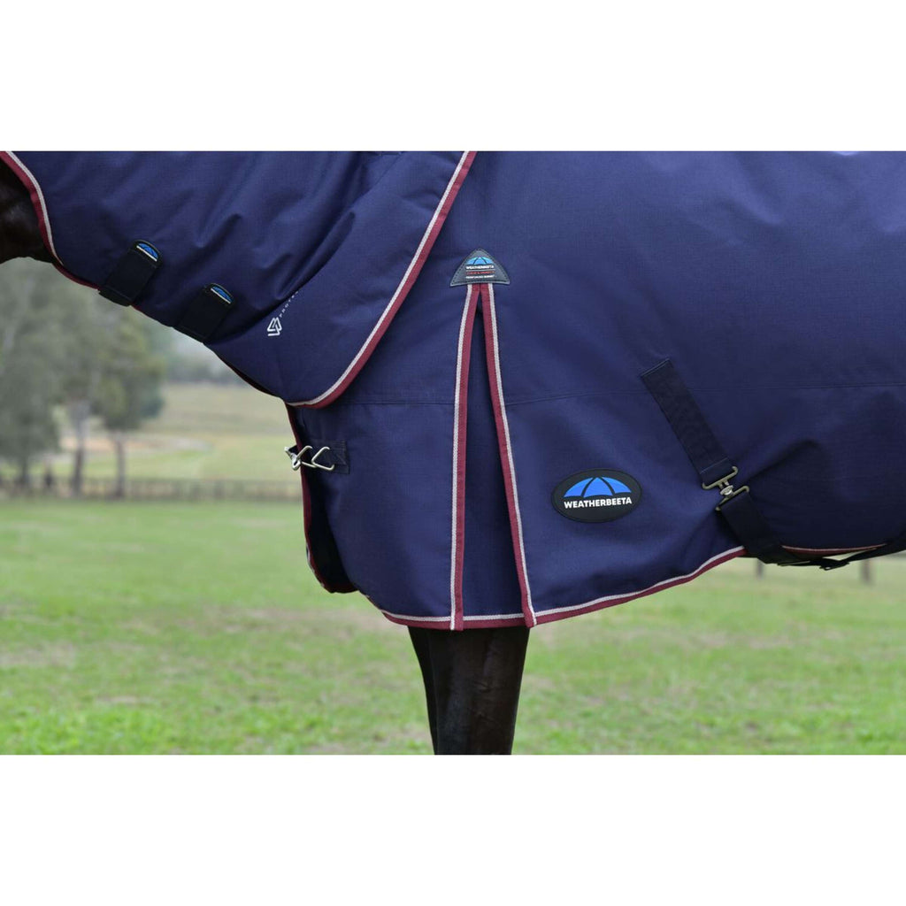WeatherBeeta ComFiTec Essential Turnout Detach-A-Neck 220 g Navy/Burgundy