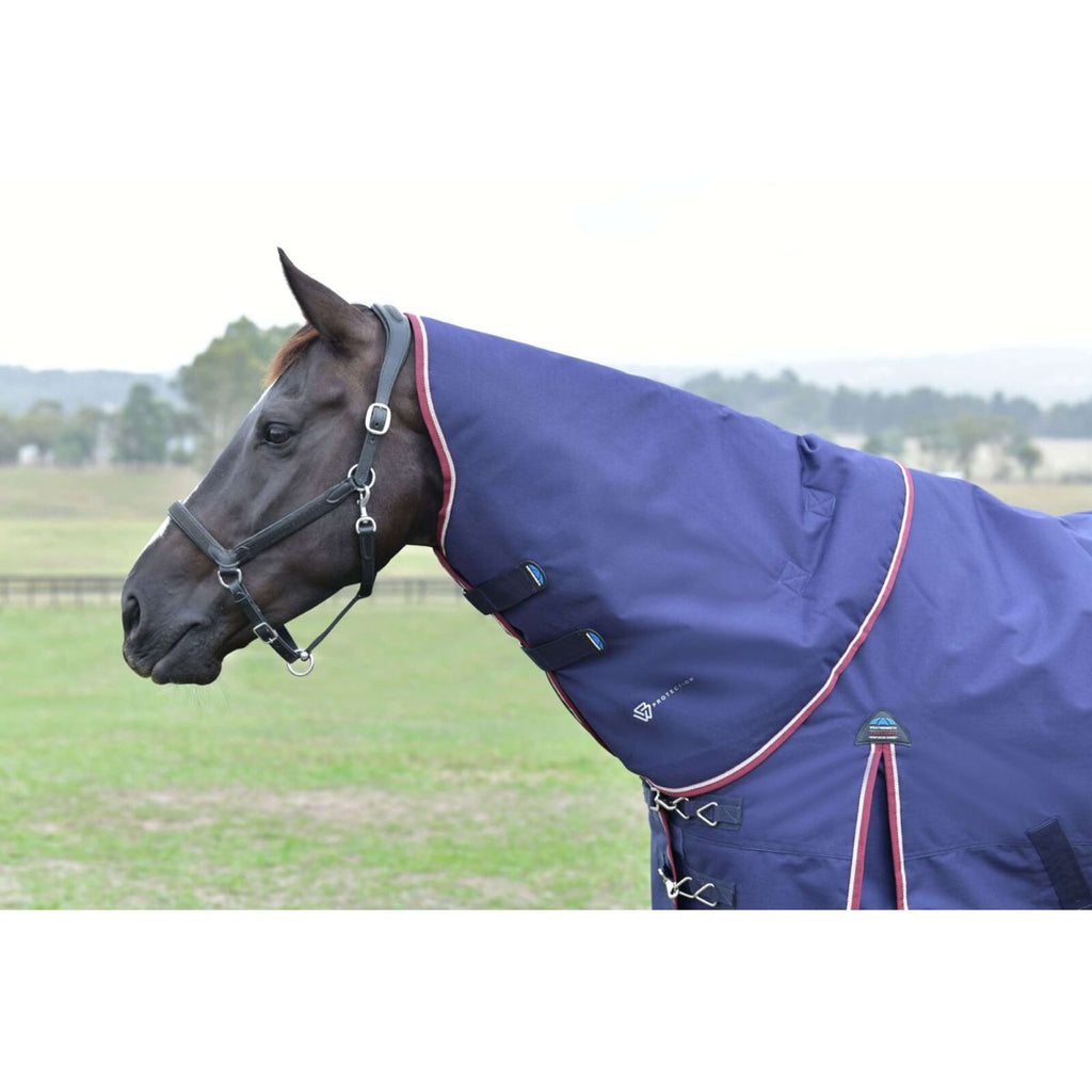 WeatherBeeta ComFiTec Essential Turnout Detach-A-Neck 220 g Navy/Burgundy