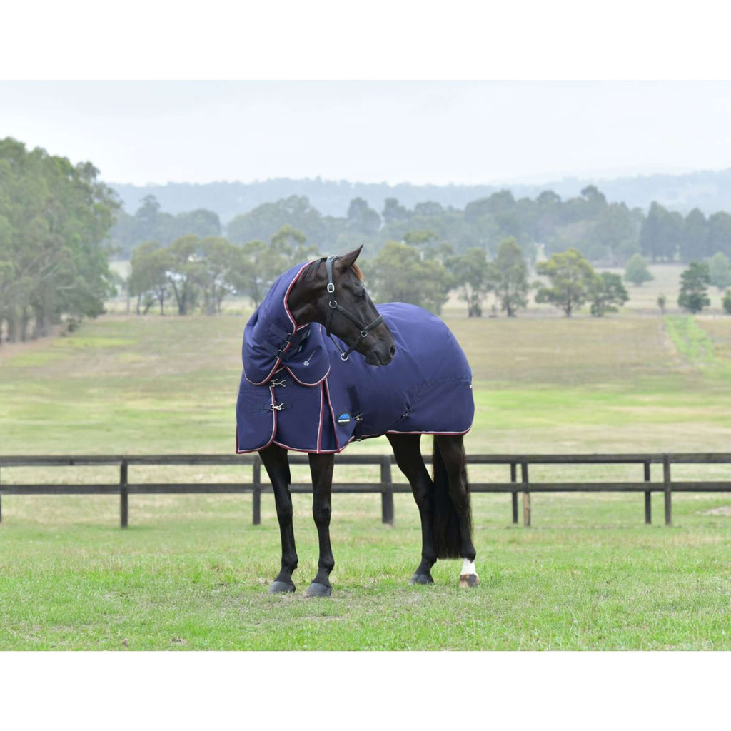 WeatherBeeta ComFiTec Essential Turnout Detach-A-Neck 220 g Navy/Burgundy