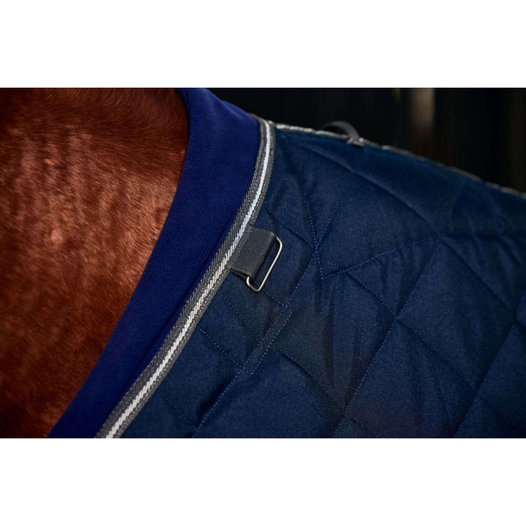WeatherBeeta Coperta da scuderia ComFiTec 100D Diamond Quilt Detach-A-Neck 220 g Blu marino/Carbone