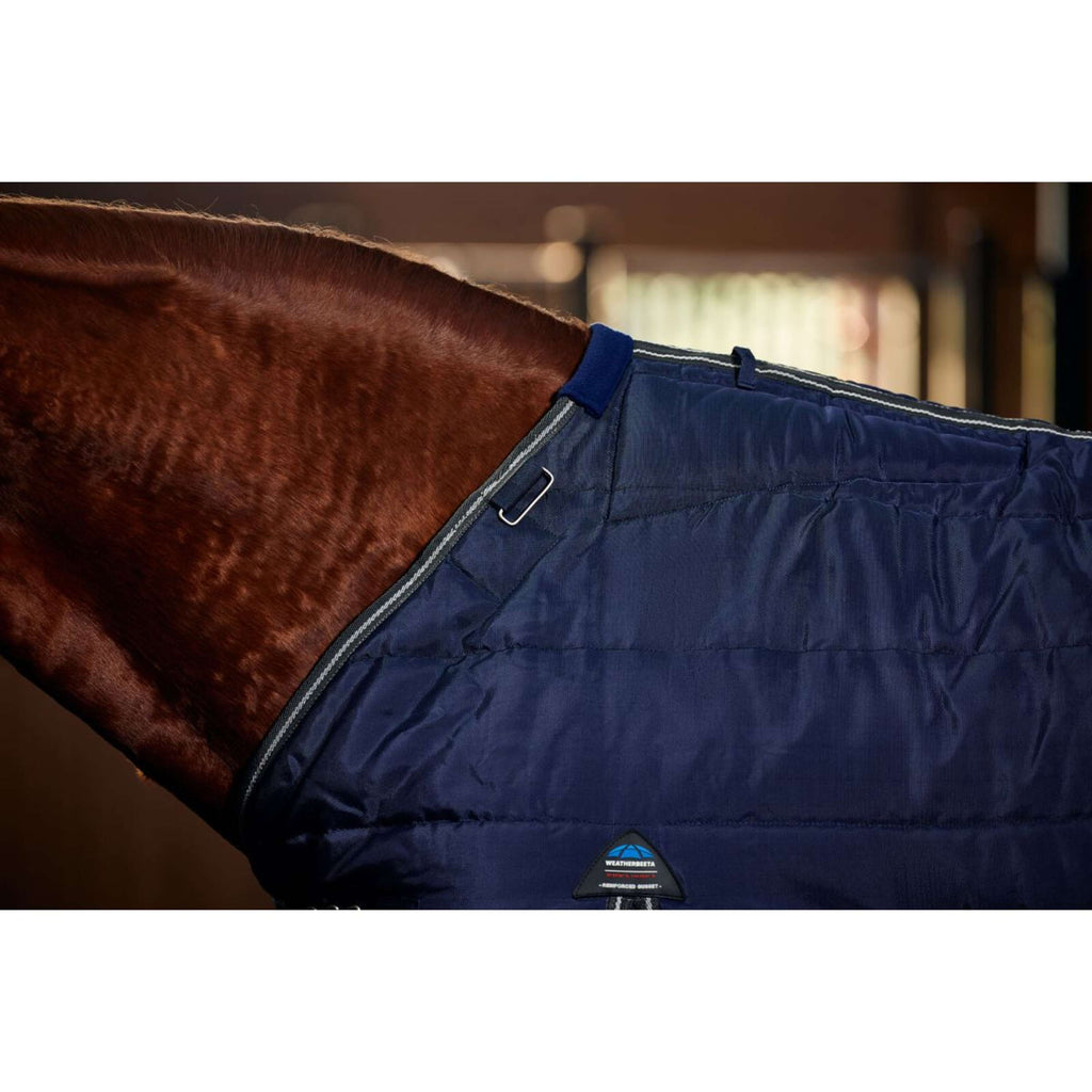 WeatherBeeta Coperta da scuderia ComFiTec PP Channel Quilt Detach-A-Neck 220 g Blu marino/Carbone