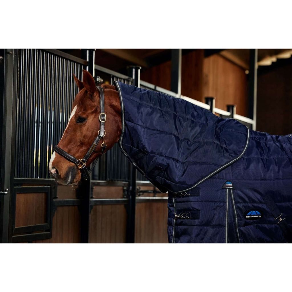 WeatherBeeta Coperta da scuderia ComFiTec PP Channel Quilt Detach-A-Neck 220 g Blu marino/Carbone