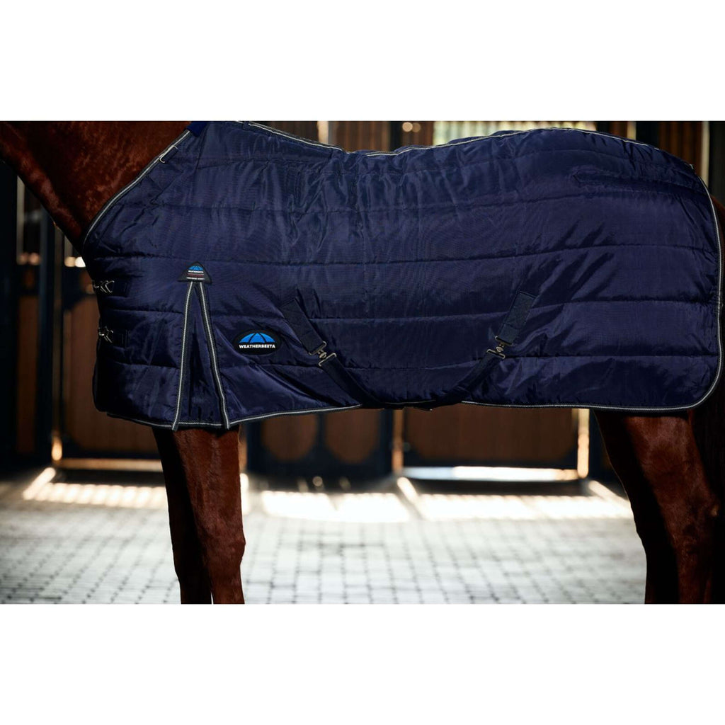 WeatherBeeta Coperta da scuderia ComFiTec PP Channel Quilt Detach-A-Neck 220 g Blu marino/Carbone