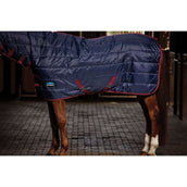Weatherbeeta Coperta da scuderia Comfitec 210D Channel Quilt Combo Neck 220 g Navy/Burgundy