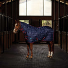 WeatherBeeta Coperta da scuderia ComFiTec 210D Channel Quilt Combo Neck 220 g Navy/Burgundy