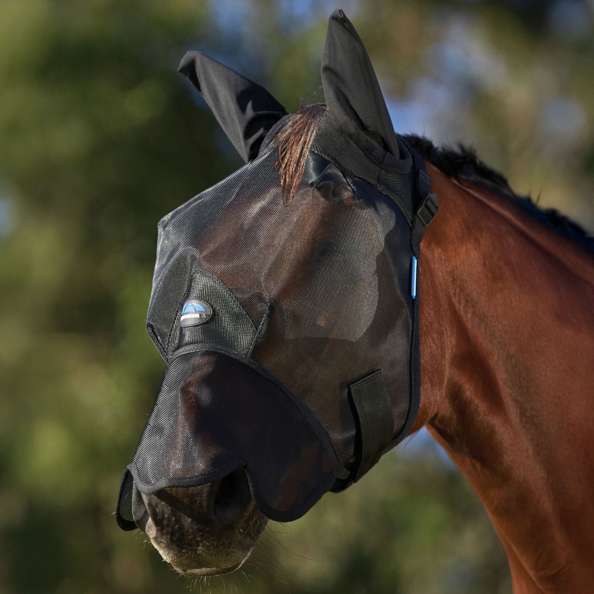 WeatherBeeta Maschera per Mosche ComFiTec Guard con Orecchie e Naso Nero