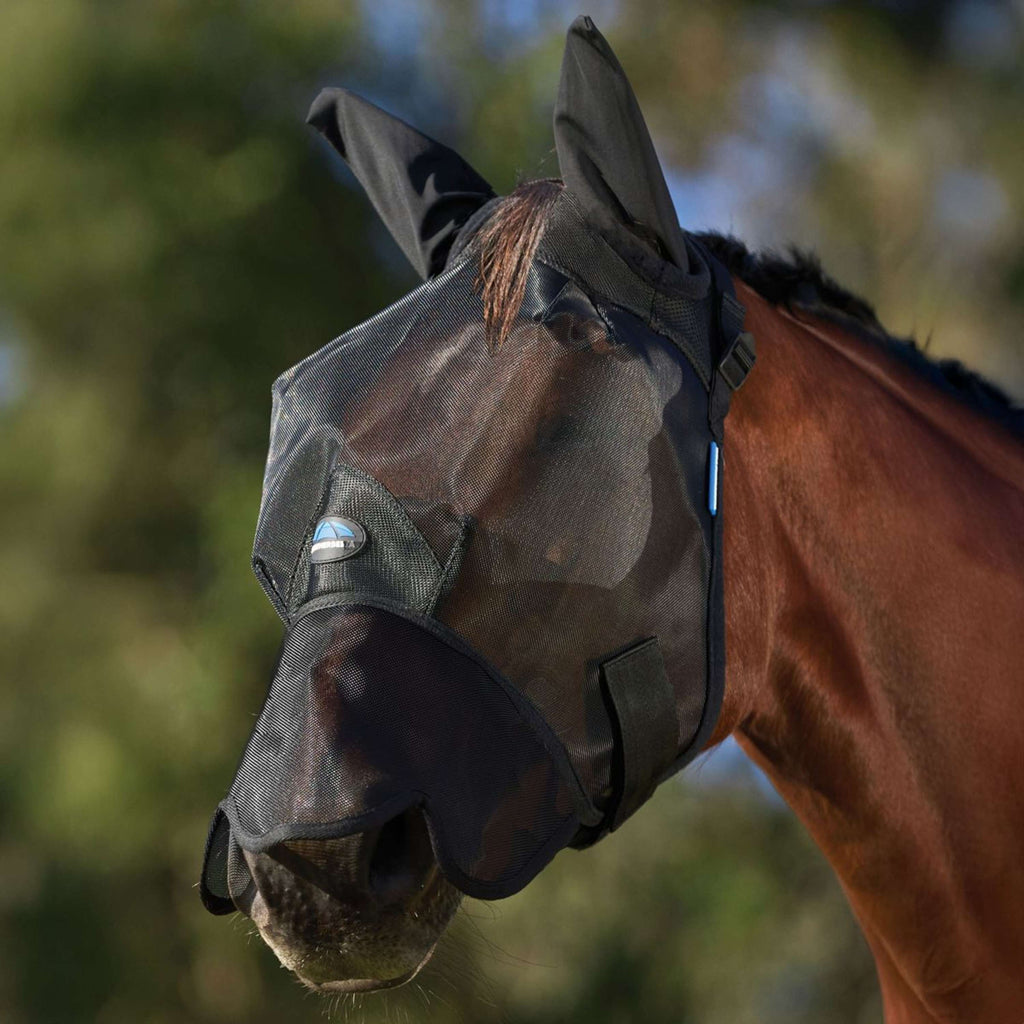 WeatherBeeta Maschera per Mosche ComFiTec Guard con Orecchie e Naso Nero