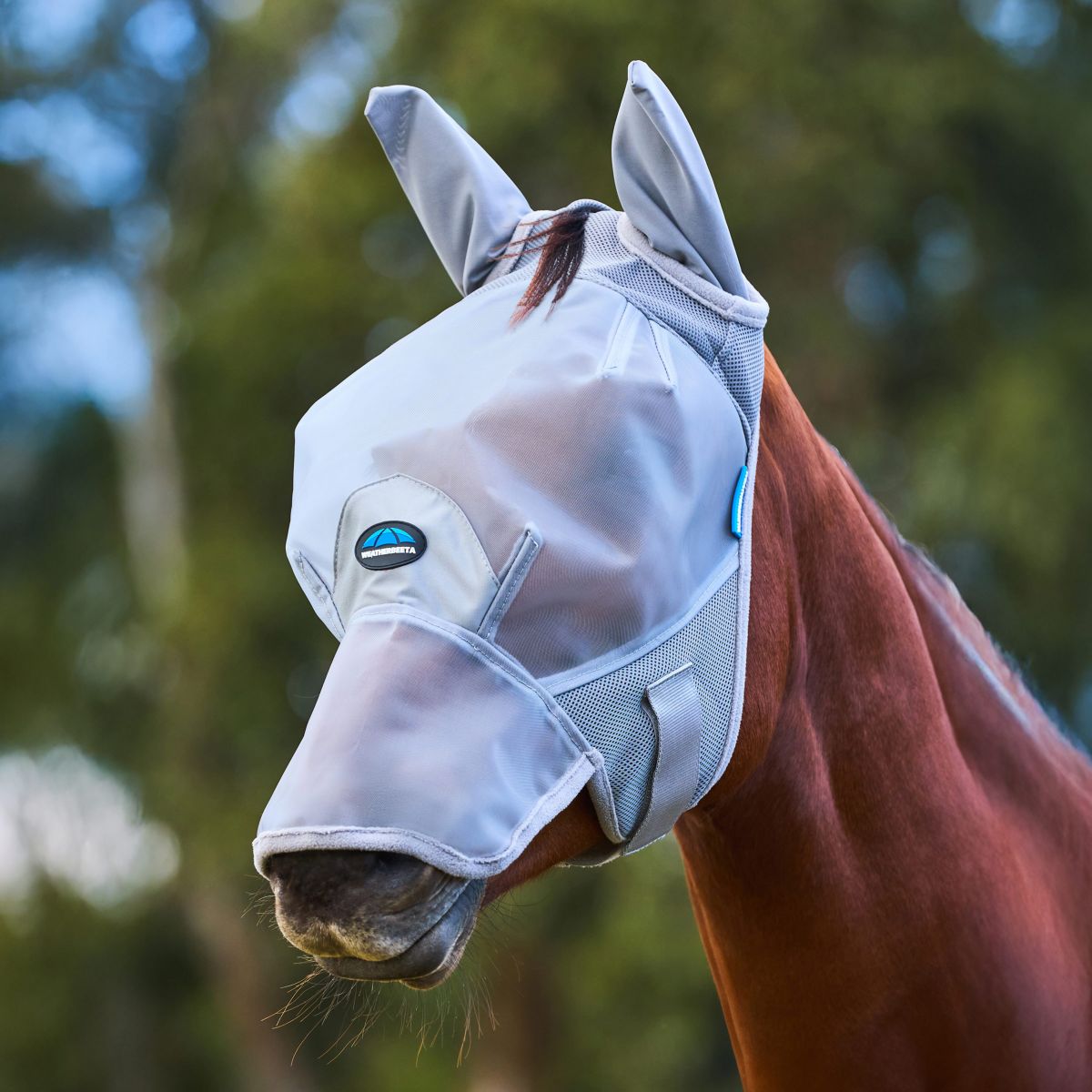 WeatherBeeta Maschera per Mosche ComFiTec Fine con Orecchie e Naso Grigio