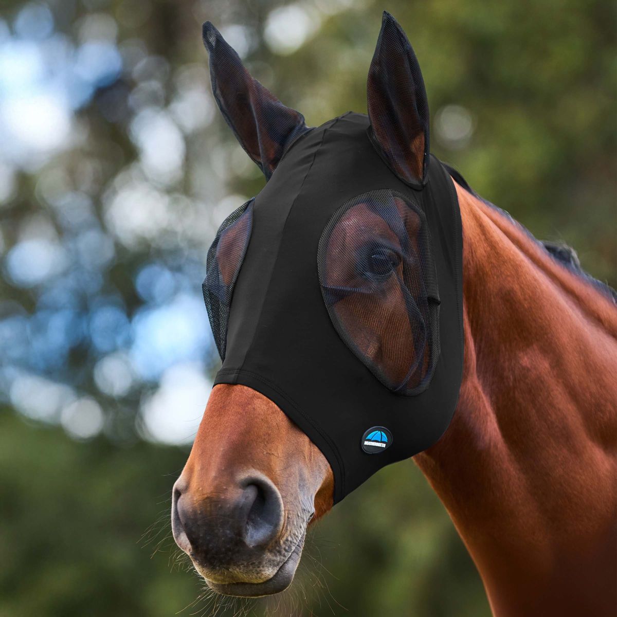 WeatherBeeta Maschera per Mosche ComFiTec Stretch con Orecchie Nero