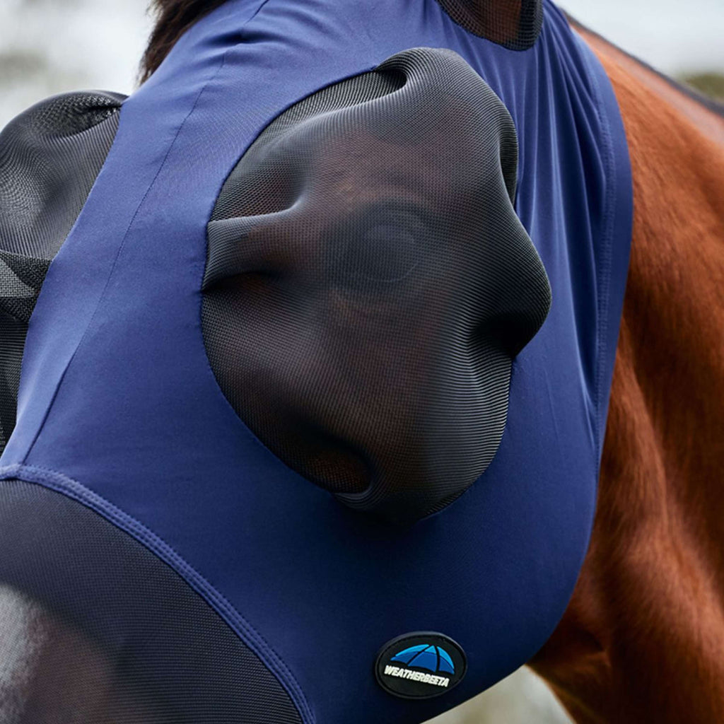 WeatherBeeta Maschera per Mosche ComFiTec Luxe Stretch con Orecchie e Naso Blu marino/nero