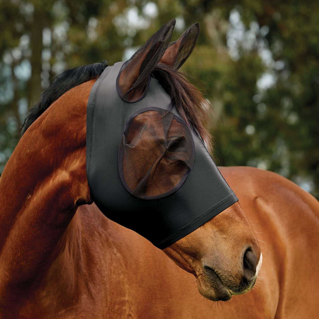 WeatherBeeta Maschera per Mosche ComFiTec Deluxe Stretch con Orecchie Nero