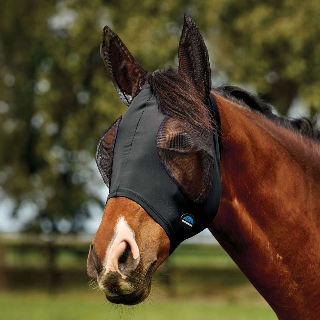 WeatherBeeta Maschera per Mosche ComFiTec Deluxe Stretch con Orecchie Nero
