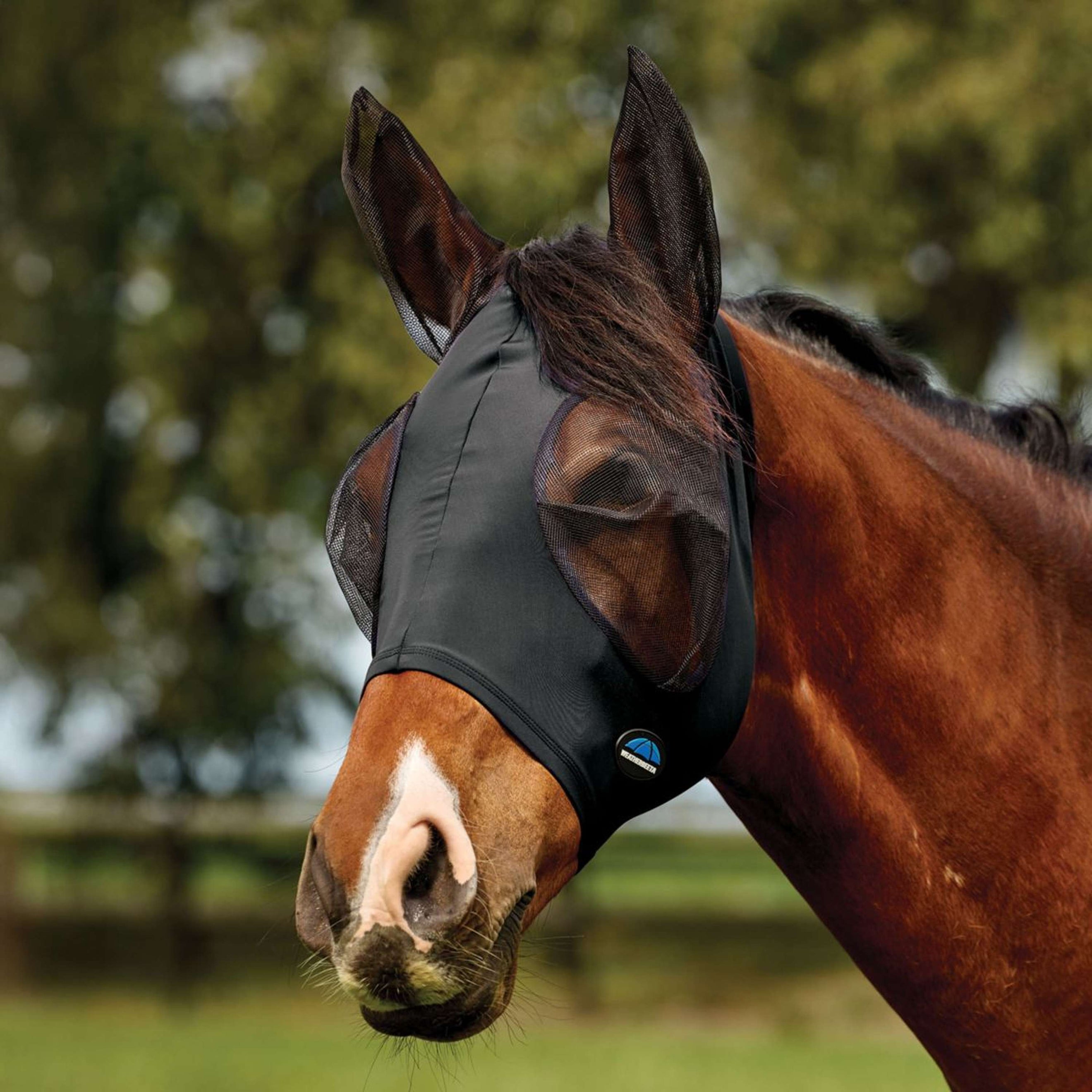 WeatherBeeta Maschera per Mosche ComFiTec Deluxe Stretch con Orecchie Nero