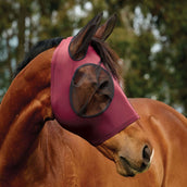 WeatherBeeta Maschera per Mosche ComFiTec Deluxe Stretch con Orecchie Borgogna/Nero