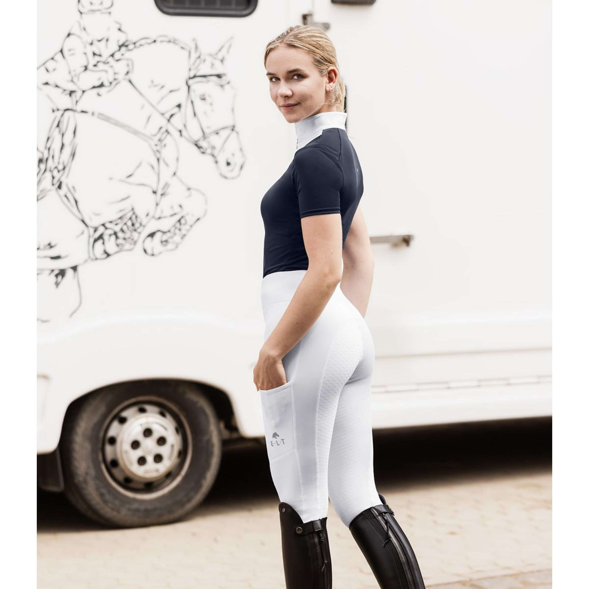 ELT Leggings da Equitazione Ella Bianco